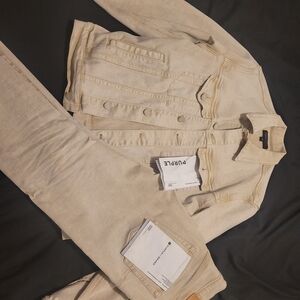 Purple Brand Cream Denim Jacket and Pants Set